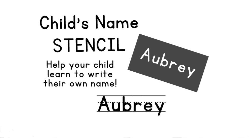 Child's Name Stencil School Name Stencil Name Practice - Etsy