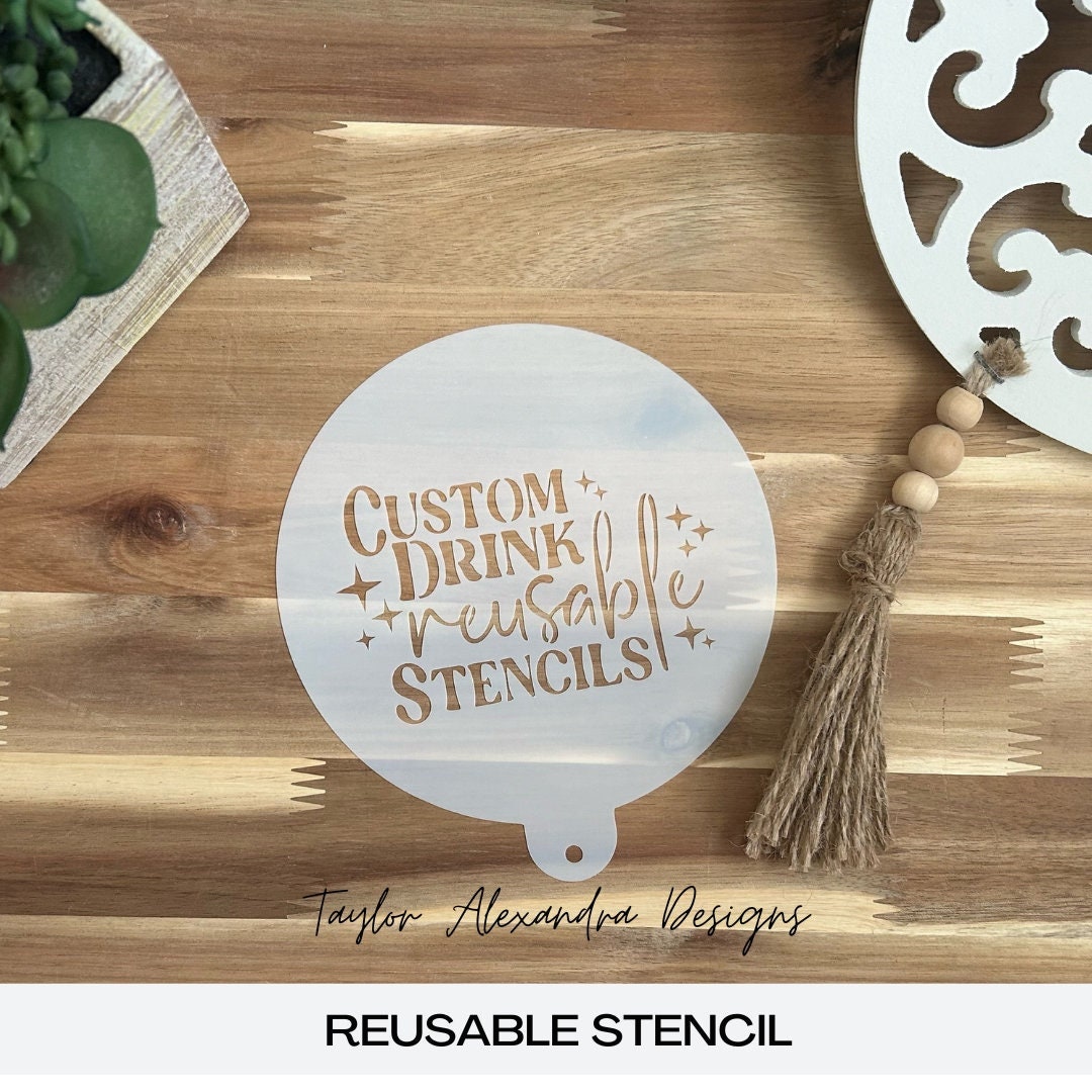 Custom Drink Stencil | Personalized Coffee Cafe Drink Margarita Martini ...