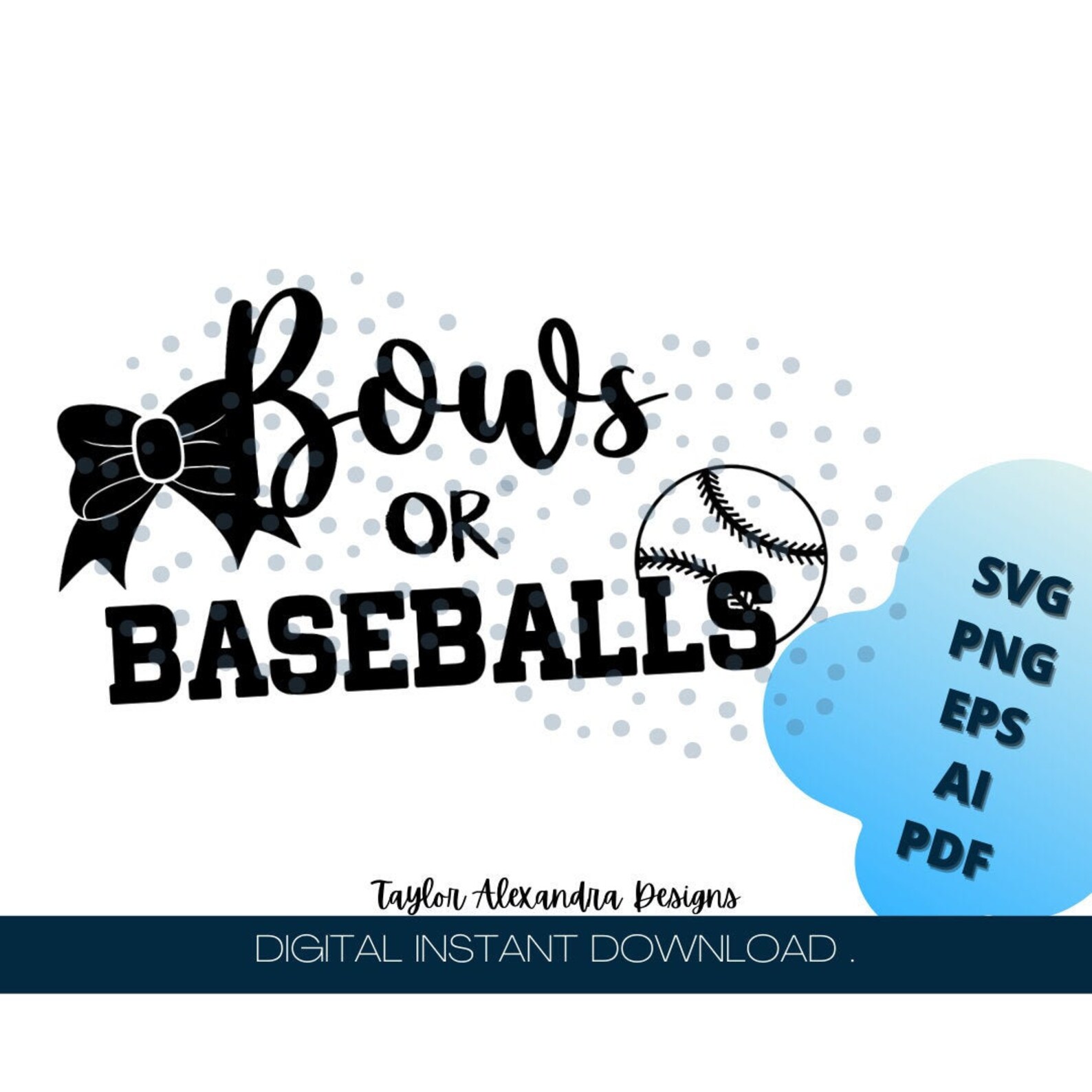 Bows or Baseballs Gender Reveal Digital Download SVG Cricut Etsy