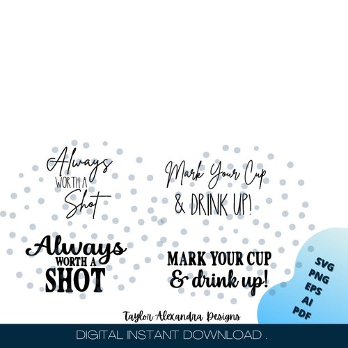Mark your cup and drink up svg design etsy