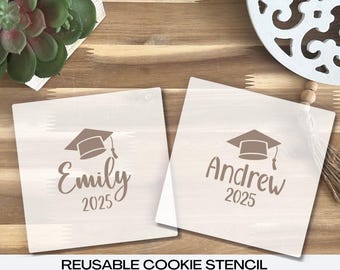 Graduation Personalized Cookie Stencil | Class of 2026 Grad | Food Safe Stencil | Stencil Genie | Reusable Stencil