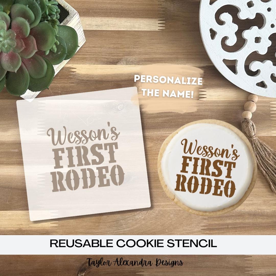First Rodeo Stencil First Rodeo Cookie Stencil | Boy Girl Unisex First Birthday Party ...