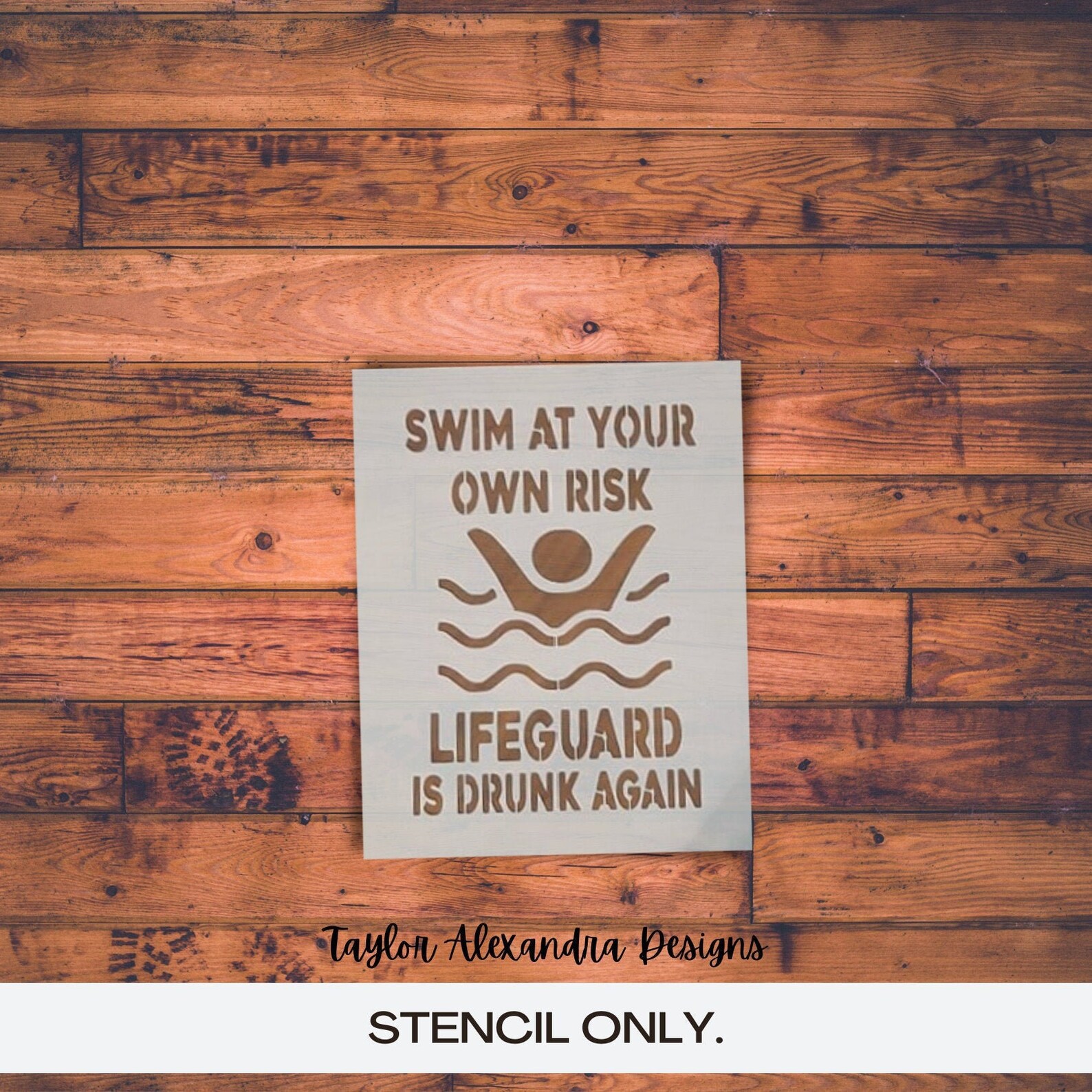 Lifeguard Drunk Again Swim at Own Risk Funny Pool Summer Sign Etsy