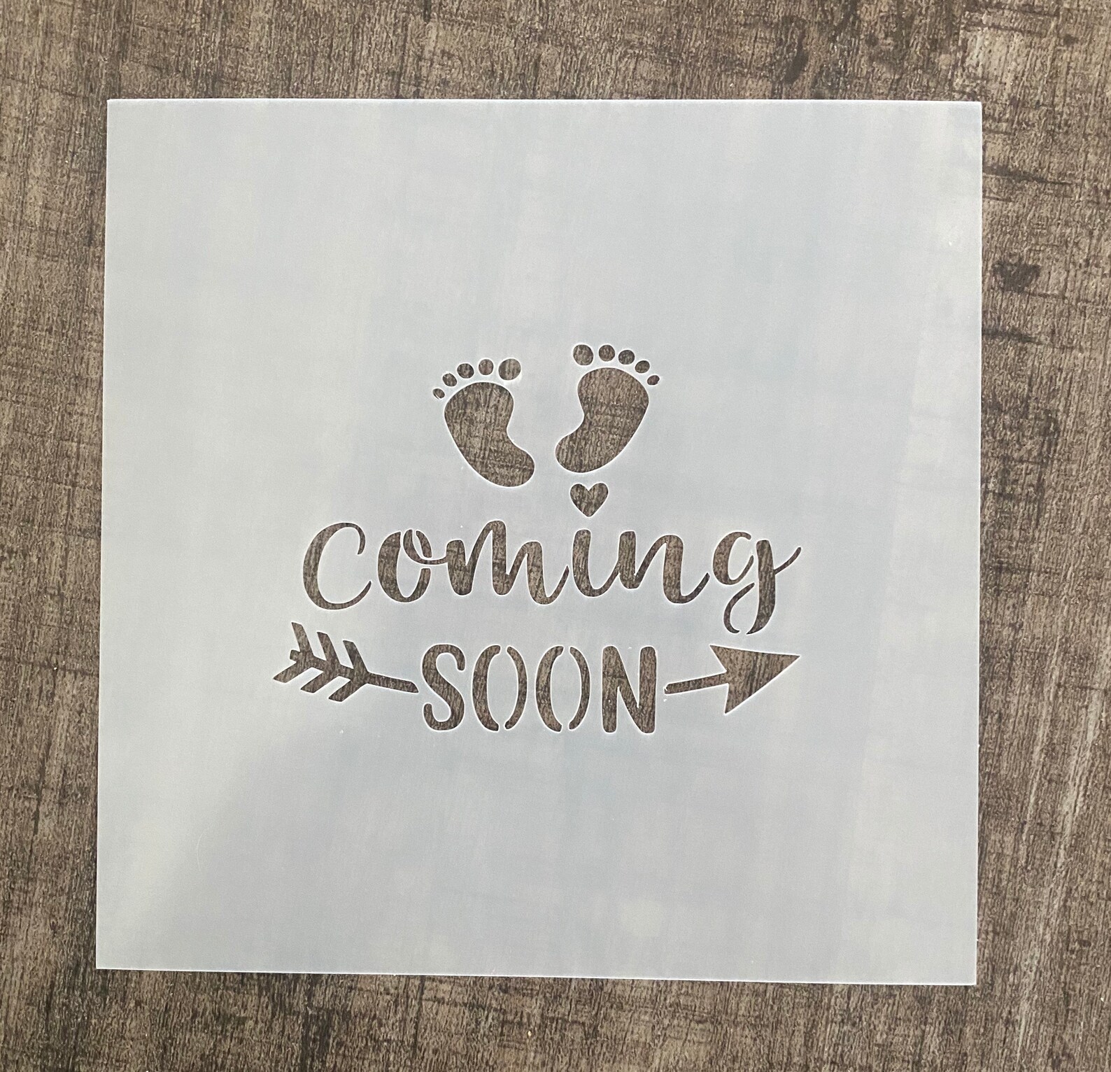 Baby Coming Soon Stencil Baby Shower Stencil Cookie Etsy