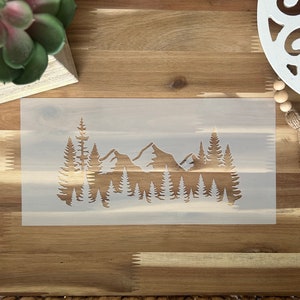 Mountain Range Stencil | Trees Landscape | Scenery | Reusable Stencil