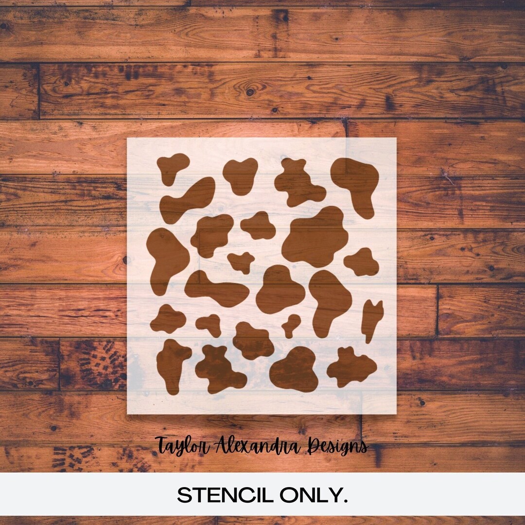 Cow Print Pattern Stencil | Animal Cow Farm Stencil | Reusable Stencil ...
