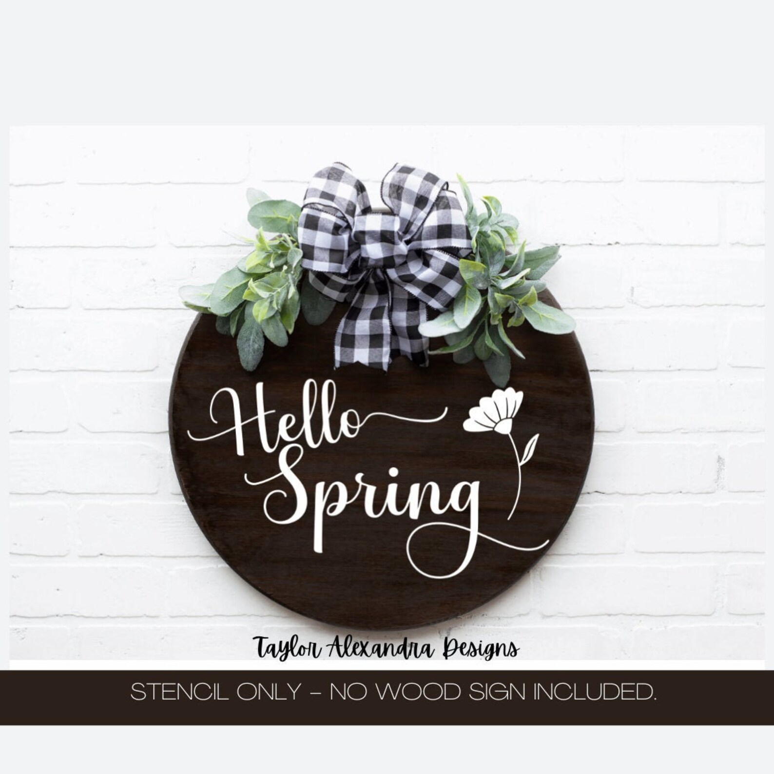 Hello Spring Stencil | Front Door Stencil | Reusable Stencil | Vinyl ...