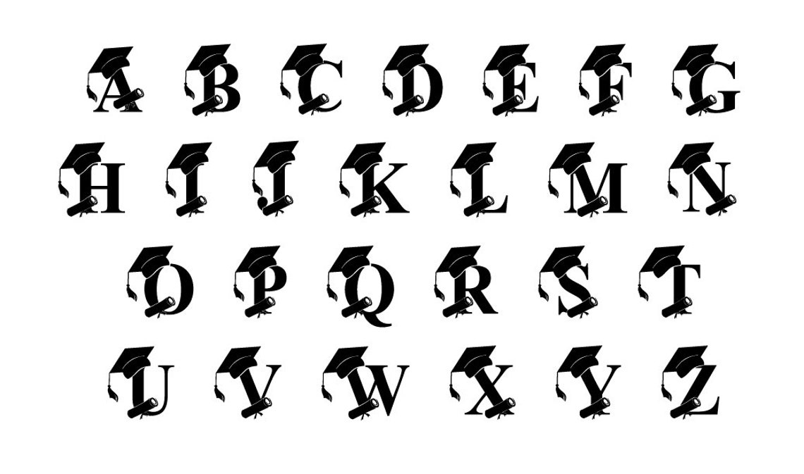 Grad Letter Personalized Stencil | Graduation Initial Stencil ...