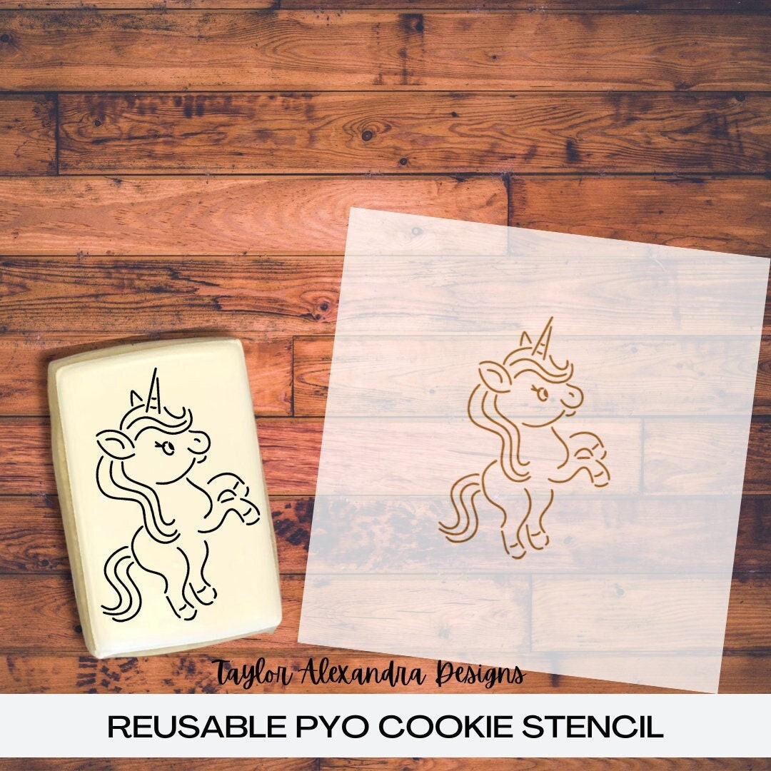 Unicorn PYO Cookie Stencil Food Safe Stencil Stencil Genie Paint Your Own School Party Birthday