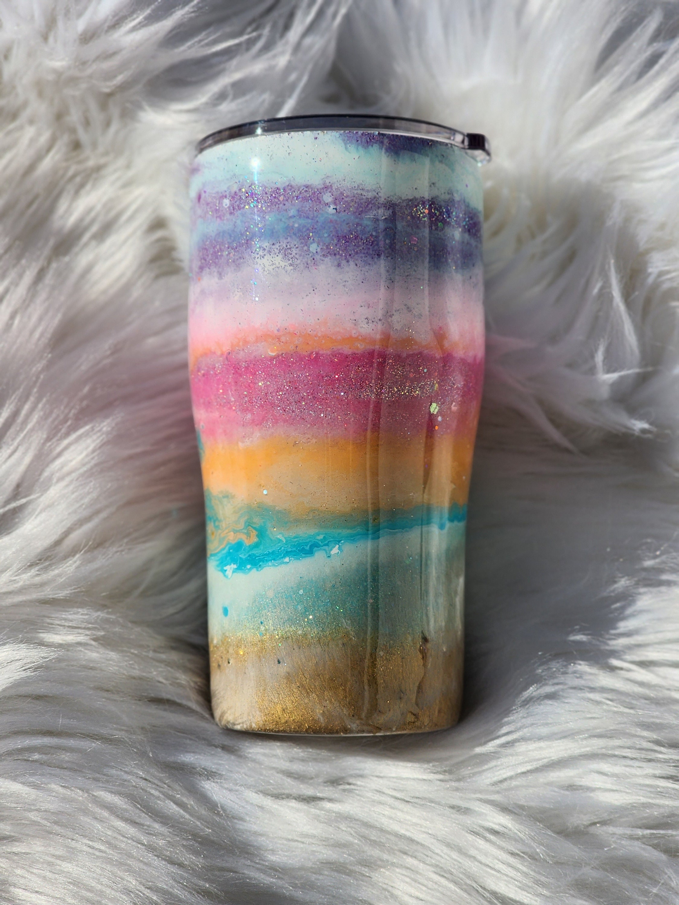 Electric Sunset Glitter Tumbler 