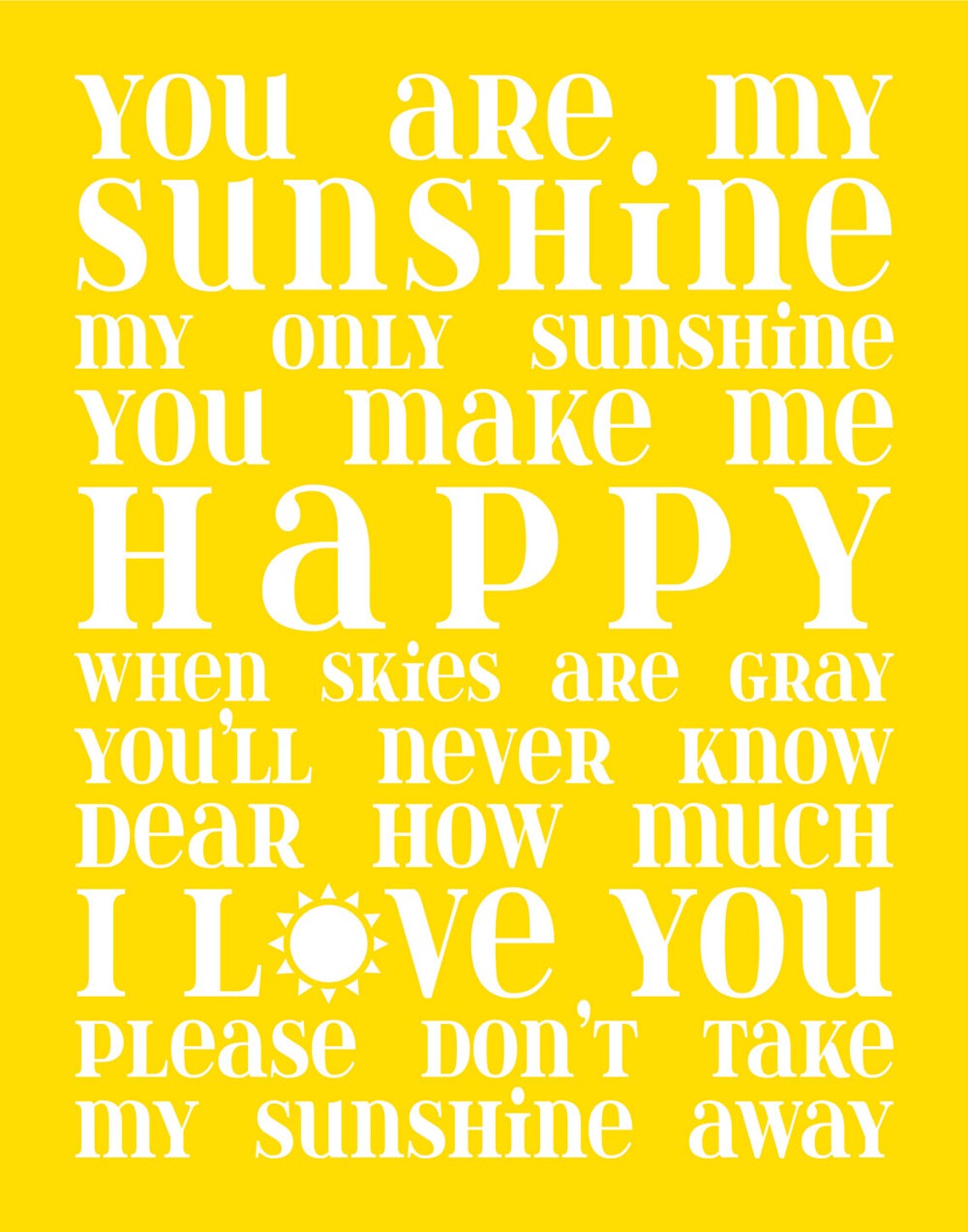 You Are My Sunshine Wall Art Baby Girl or Boy Yellow Nursery Etsy