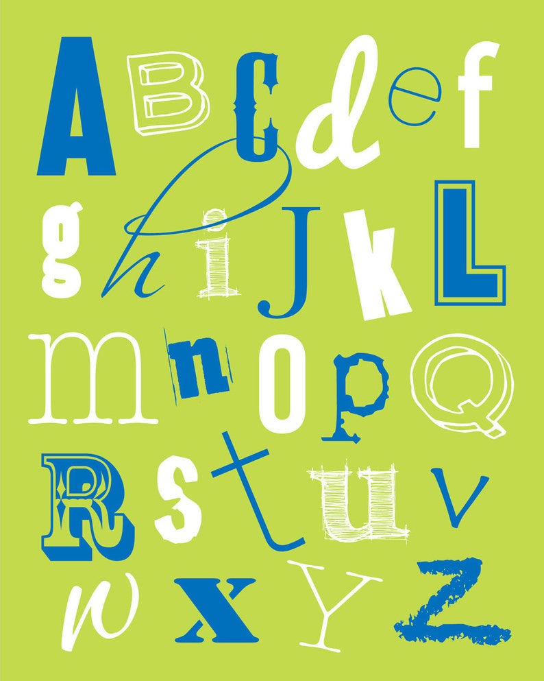 Baby Boy Nursery Wall Art ABC Alphabet & 123 Numbers Baby Etsy