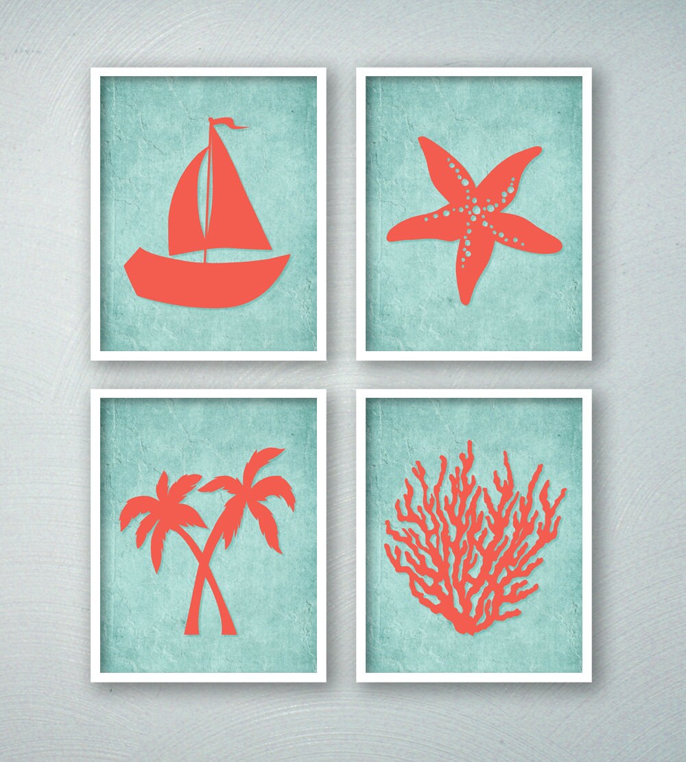 Tropical Bathroom Decor Tropical Bath Art Prints Beach Etsy