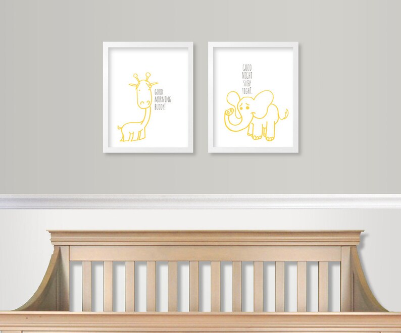 Giraffe Nursery Art & Elephant Baby Nursery Art Prints Good Etsy