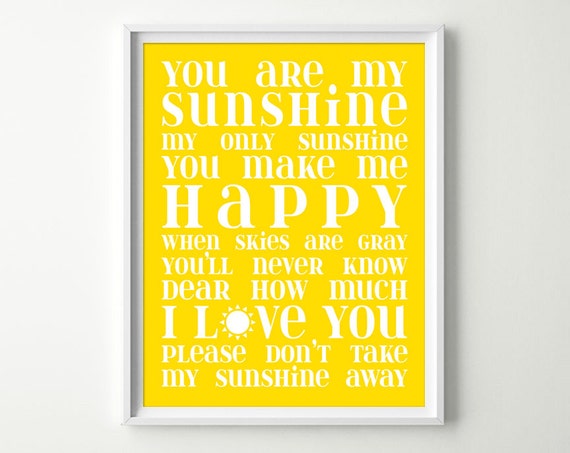 You Are My Sunshine Wall Art Baby Girl Or Boy Yellow Nursery Etsy You Are My Sunshine Wall Art Baby Girl Or Boy Yellow Nursery Etsy