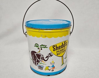 Vintage Shedd's Peanut Butter 5# Bucket-Circus Animals