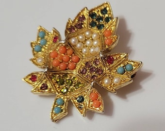 Broche Vintage Allemagne De L'Ouest – Filigrane Et Aurores Boréales – Bleu