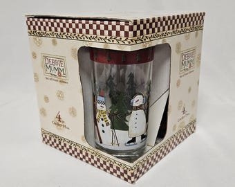 Debbie Mumm Snowmen-Pattinaggio, sci e slittino-Ghiacciaie da 15 once-Set di 4 nella scatola originale-2 disponibili