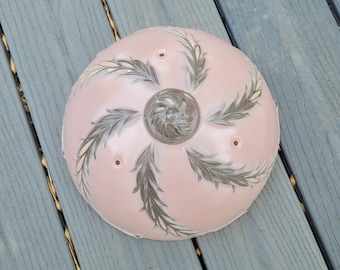 Vintage Glas Pink & Klar 3-Ketten Deckenleuchte