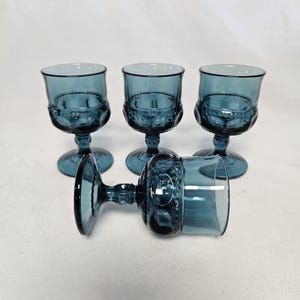 Crown Blue by Colony Wine Glasses-Riviera Blue-Set of 4