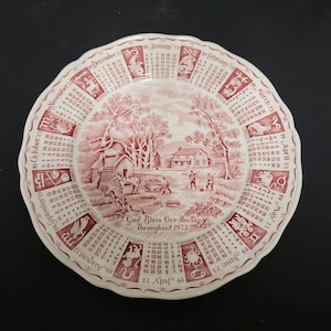 Alfred Meakin Staffordshire 1973 Calendar Plate-Zodiac Signs-Made in England
