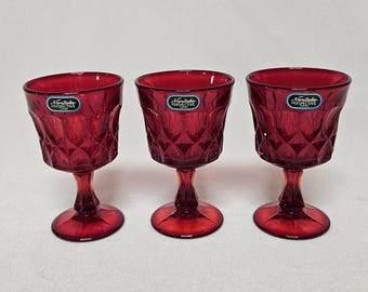 Noritake Perspective Ruby Red-wijnglazen, set van 3 ongebruikte originele labels