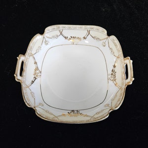 Vintage Nippon Hand-Painted Handled Bowl with Gold Design