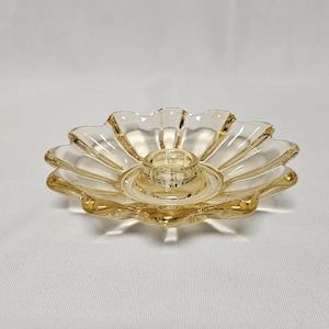 Fostoria Celestial Sun Gold Single Light Candle Holder