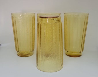 ヴィンテージ アンバーハニー ゴールド タンブラー ハイボールグラス