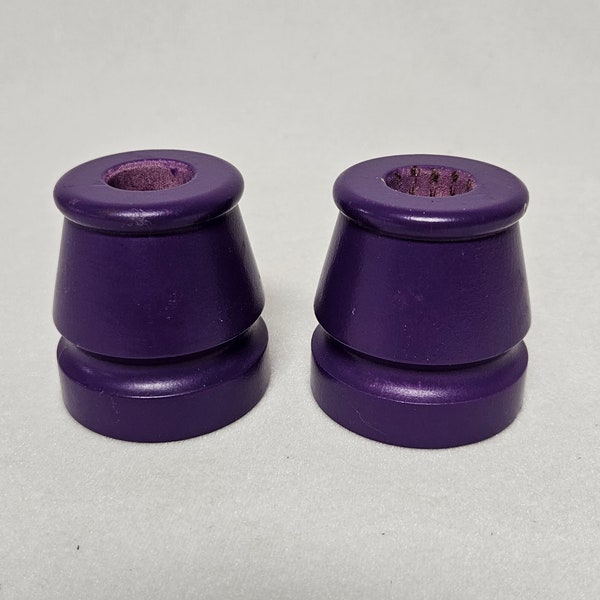 Gies Kerzen Purple Wooden Candlestick Holders-Made in Western Germany