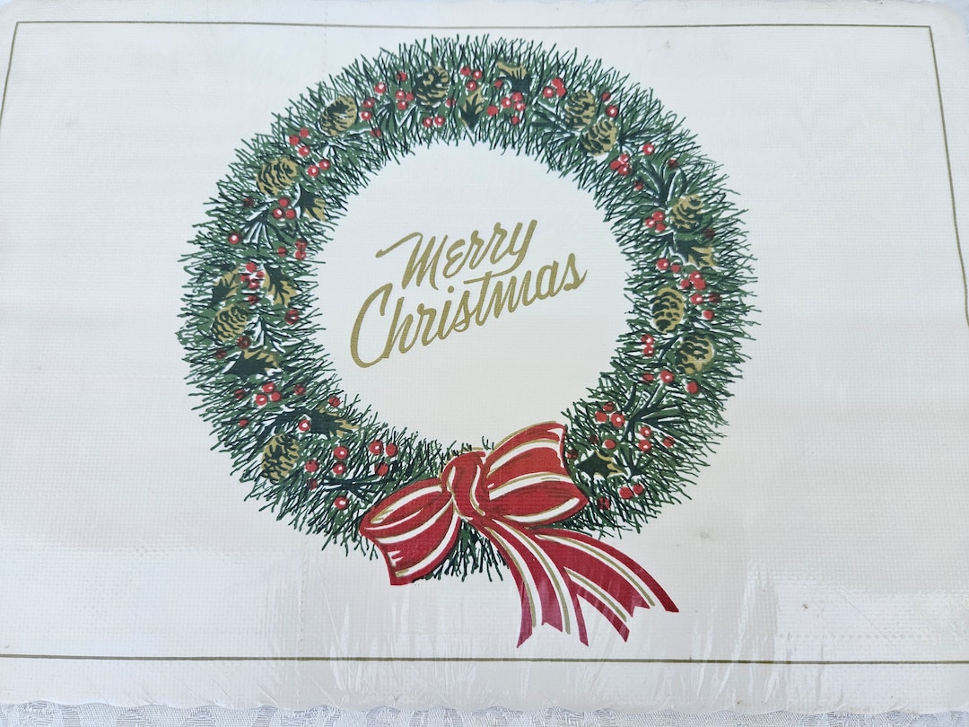 Vintage Merry Christmas Paper Placematsgraceline Embossed Holiday