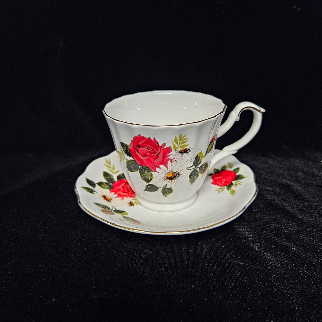 Annette Funicello Rose & Daisy Cup and Saucer - Etsy