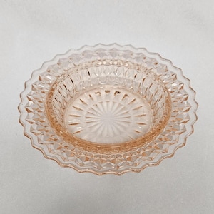 Jeannette Pink Holiday Buttons & Bows Depression Glass Butter Dish Bottom Only