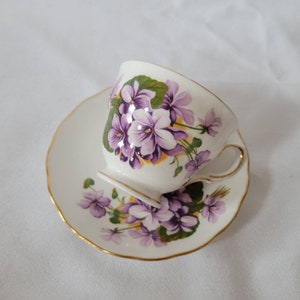 Vintage Royal Vale Bone China Cup and Saucer-VILOETS-Made in England