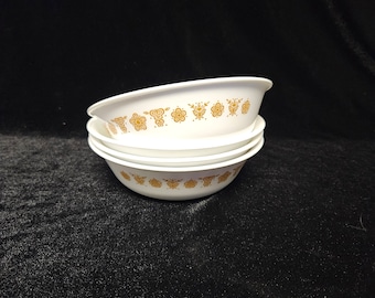 Vintage Corelle Butterfly Gold Soup or Cereal Bowls-Set of 4