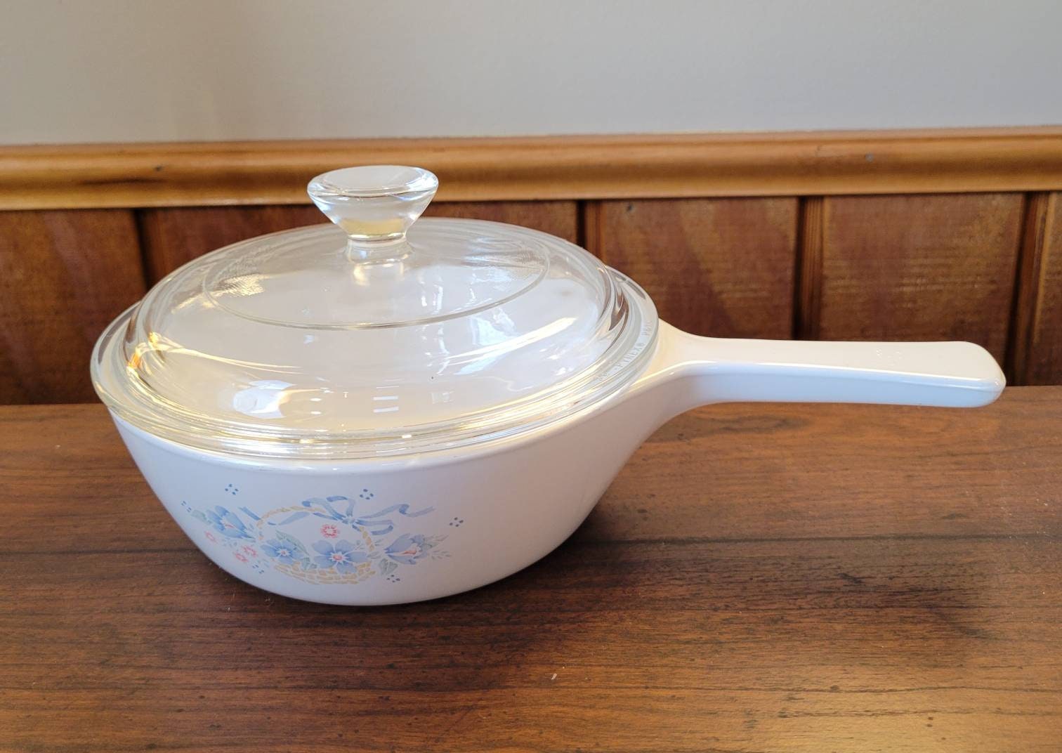 Vintage Corning Ware Country Cornflower Basket S 81 B .5 Liter Sauce Pan With Lid Etsy