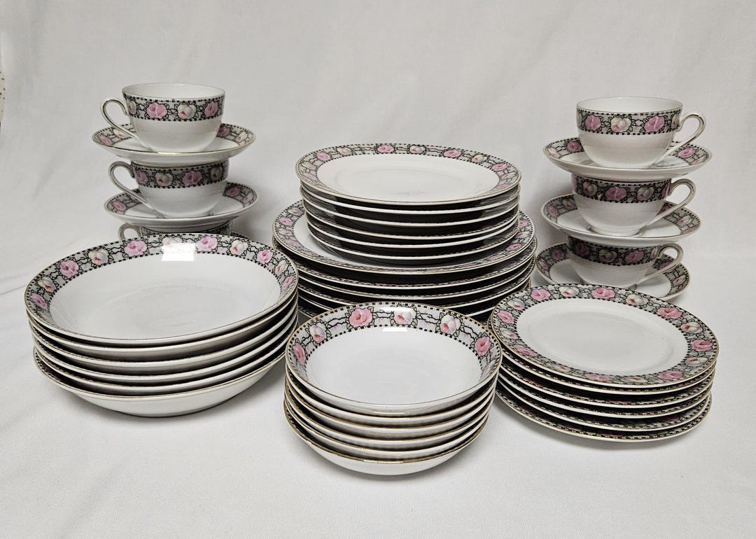 Service à Café Ancien TPM Silésie Carl Tielsch - Porcelaine Du 19ème Siècle - Collection Vintage