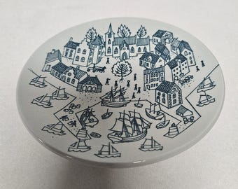 Petite assiette en faïence Nymolle Art - Hoyrup Danemark - Édition limitée 4006