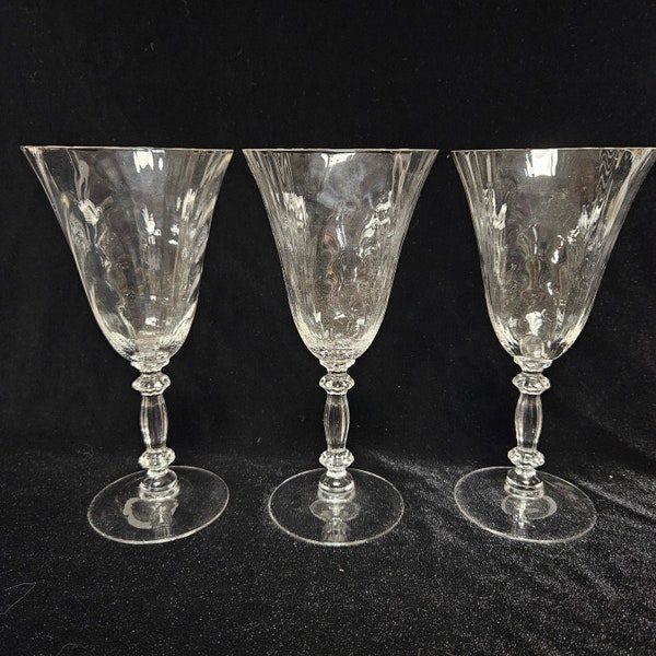 Cambridge Caprice Clear Water Goblets-Set of 3-Stem 300