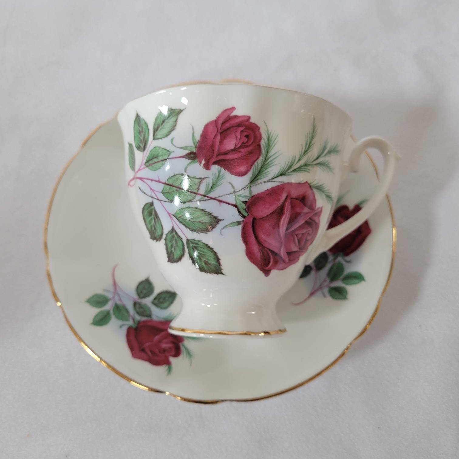 4枚セット イギリス製 MAC PRODUCTS ボーンチャイナ ハンドペイント ファインボーンチャイナ＞イングリッシュティーセット - Tea Set for 2