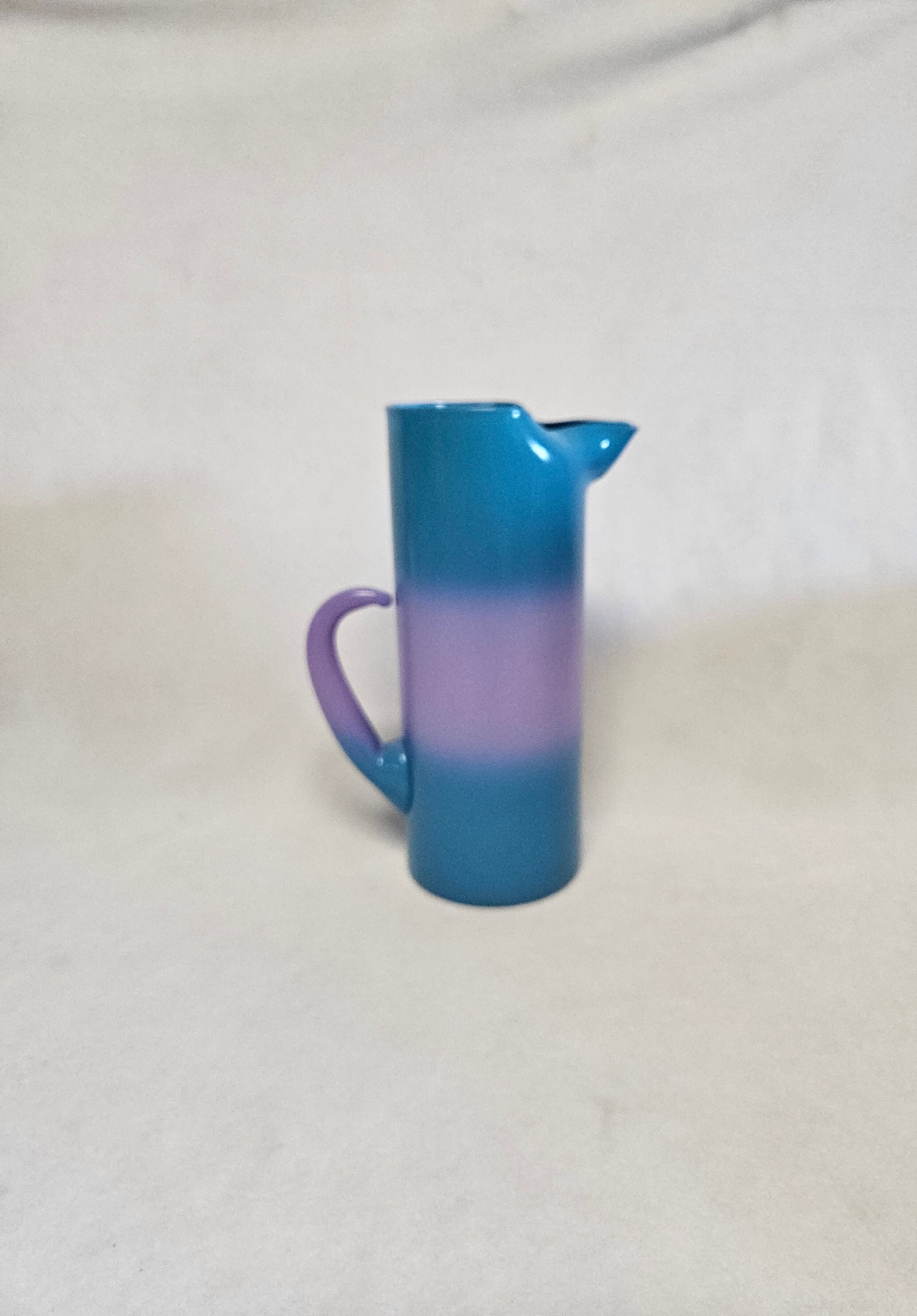 Rare Vintage WV Blendo Glass Cocktail Pitcher Set Blue Purple Bermuda Twist  MCM