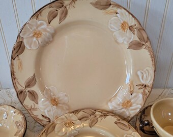thumbnail image 2 of Franciscan Cafe Royal Terracotta Dinner Set – Flower Pattern, Brown, Used Condition 2 of 5