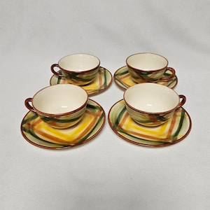 Vintage Vernon Ware Metlox HOMESPUN kop en schotels gemaakt in Californië