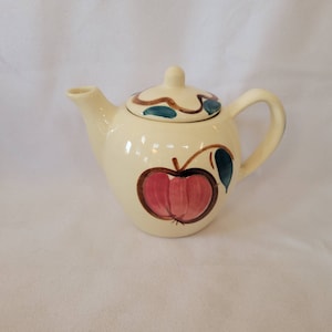Vintage Purinton Pottery 2 Cup Individual Teapot Apple & Pear Design
