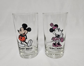 Vasos para beber vintage de Mickey y Minnie Mouse de Walt Disney