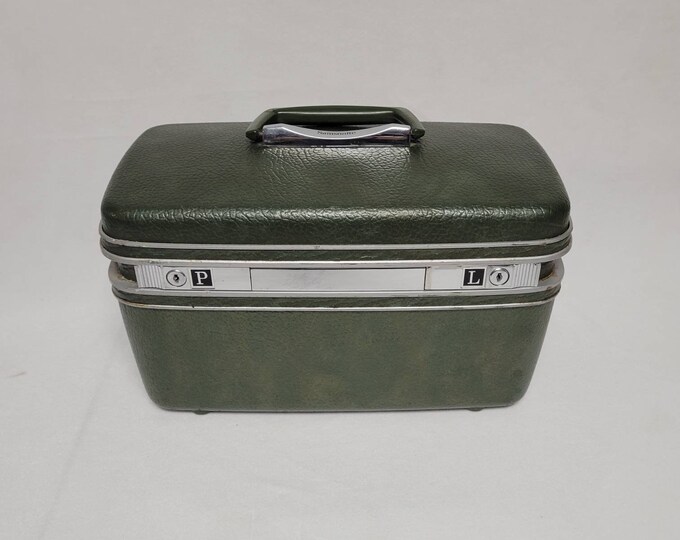 Vintage Green Samsonite Train Case Suitcase With Tray and Mirror Etsy