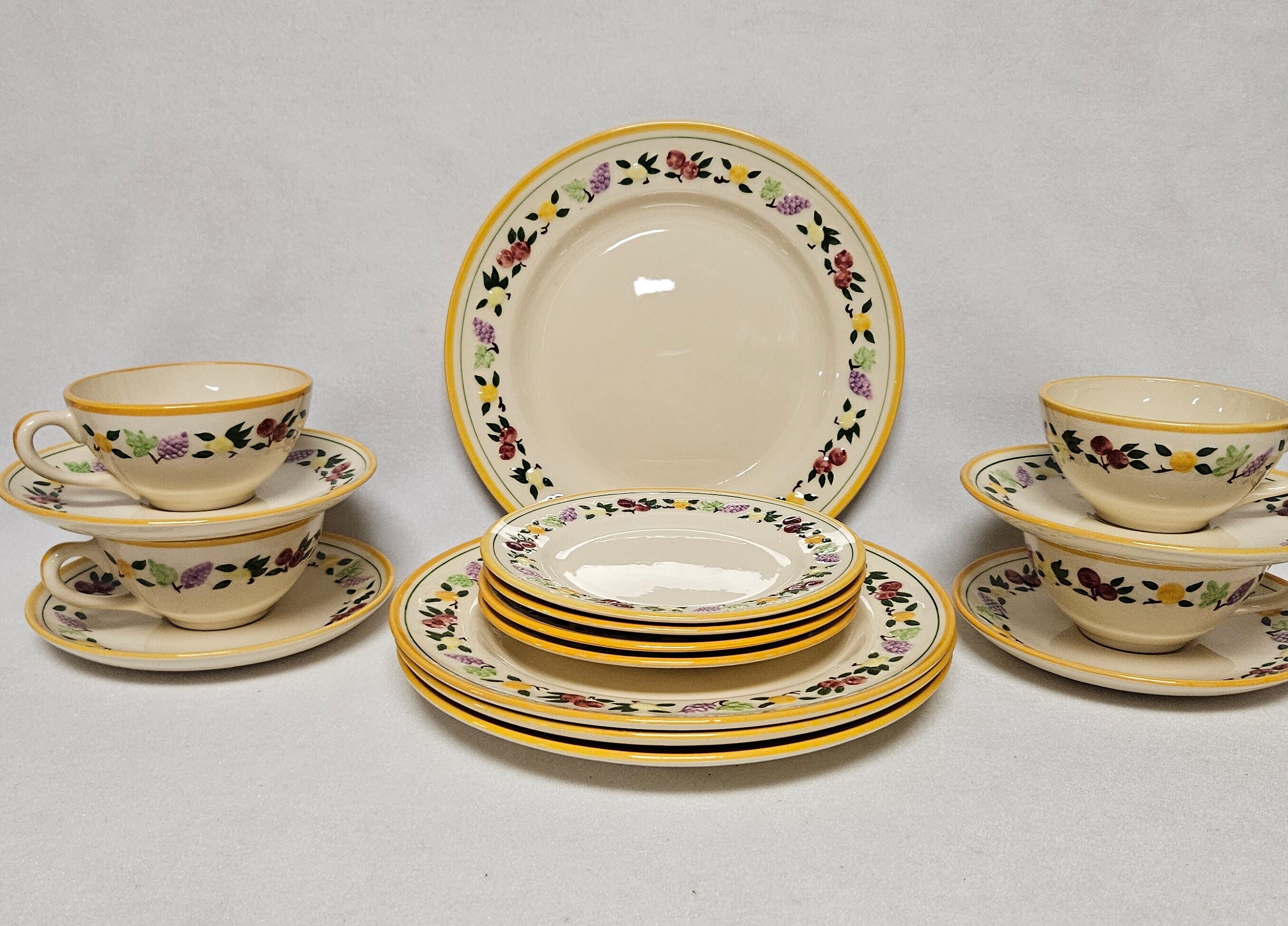 Franciscan Luncheon Set-small Fruit Design-place Settings for Four