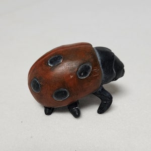 Lady Bug Beetle Made by Hen-Feathers