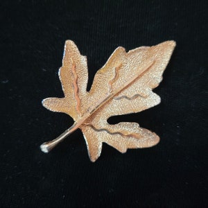 Vintage Leaf Shaped Gold-Toned Brooch Signed BSK