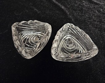 ケンブリッジ カプリス クリアガラス トライアングル 灰皿 2個セット